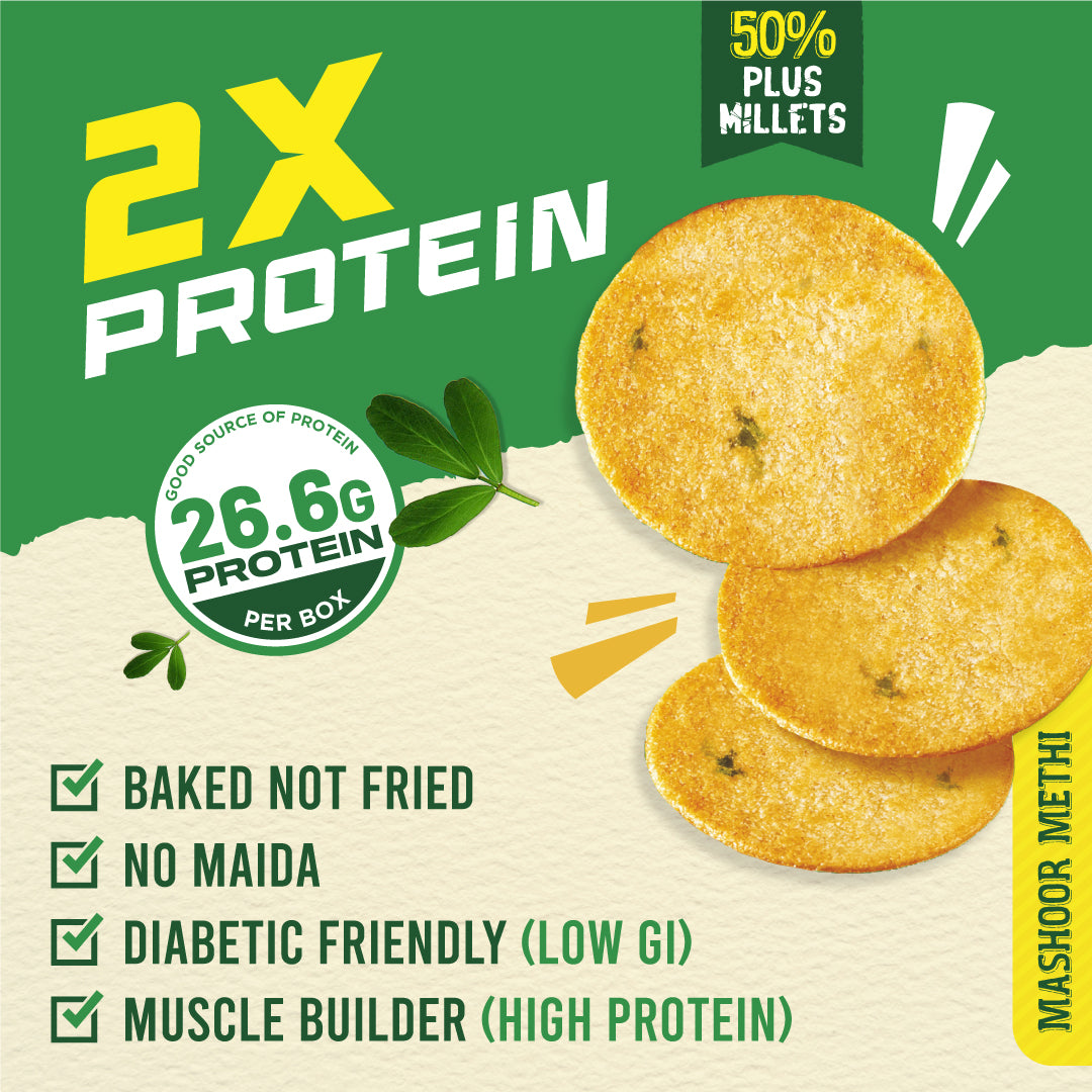 Mashoor Methi Flavor - Millet Crunchies The Ultimate Healthy Snack for Diabetic Support, Weight Management, and Gut Health