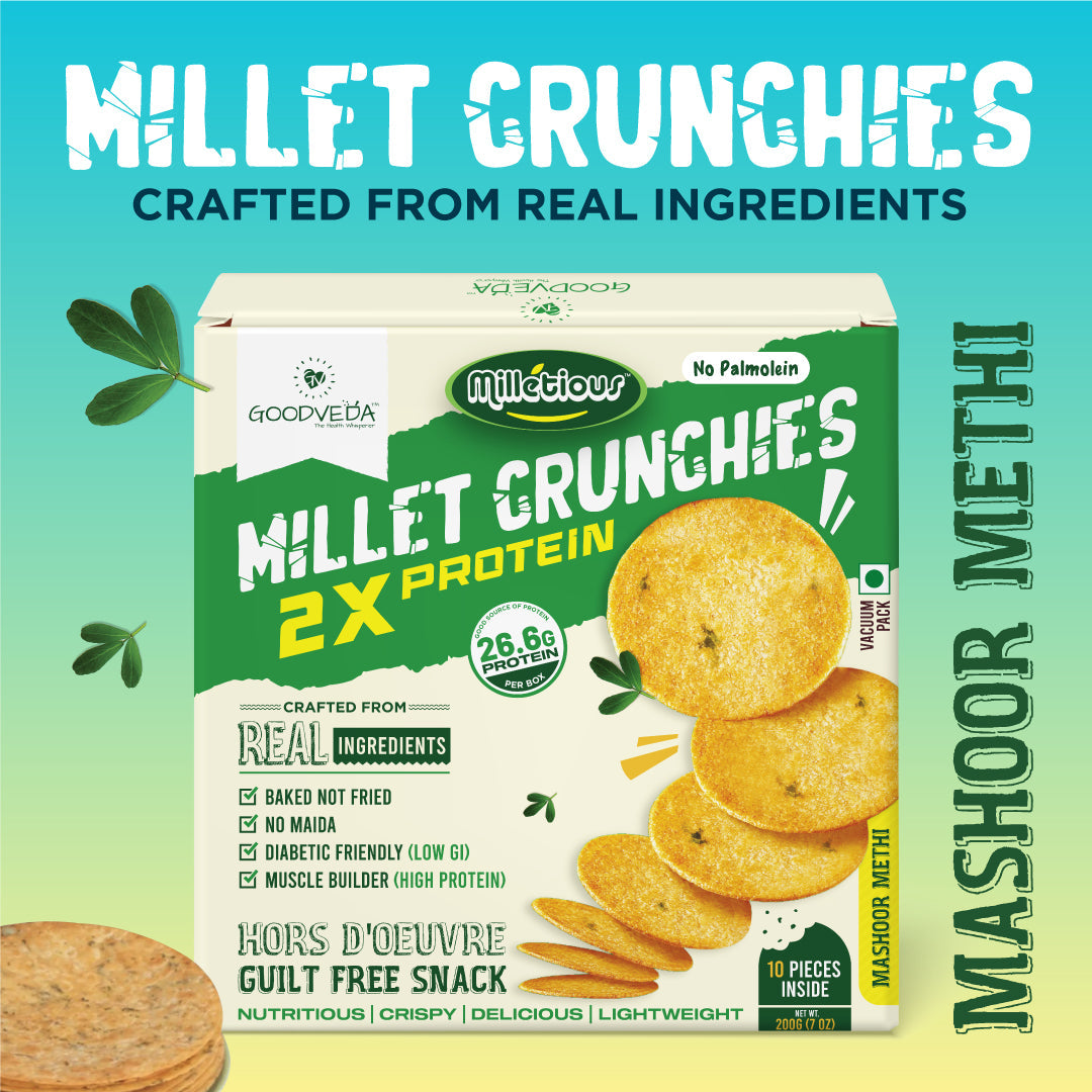 Mashoor Methi Flavor - Millet Crunchies The Ultimate Healthy Snack for Diabetic Support, Weight Management, and Gut Health