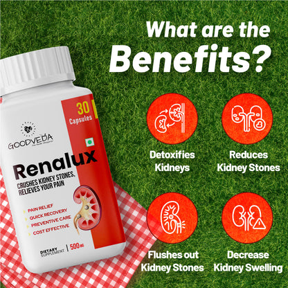 Renalux #1 ayurvedic formula for a stone free life, Naturally Best results in 45 days.