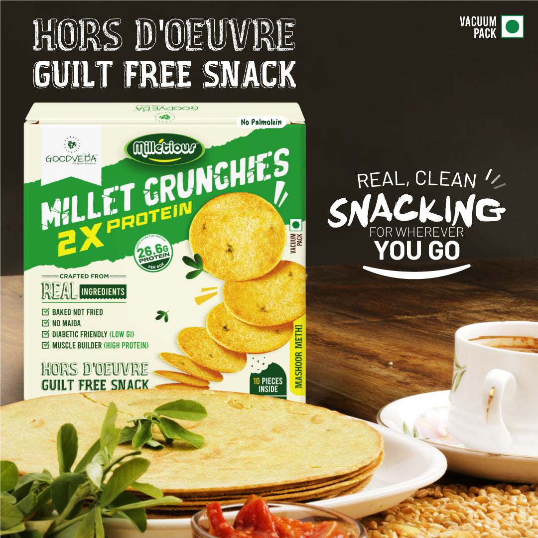 Mashoor Methi Flavor - Millet Crunchies The Ultimate Healthy Snack for Diabetic Support, Weight Management, and Gut Health